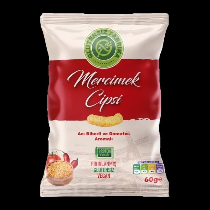 Acı Biberli ve Domates Aromalı Mercimek Cipsi
