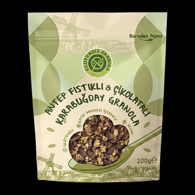 Antep Fıstıklı & Çikolatalı Karabuğday Granola
