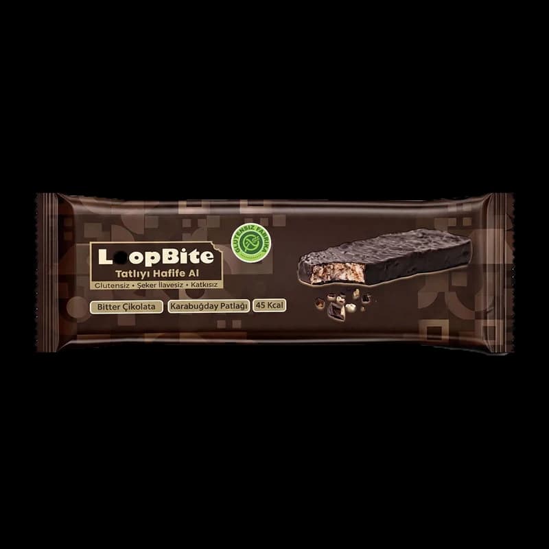 LoopBite Bitter Çikolata Kaplı Karabuğday Patlağı